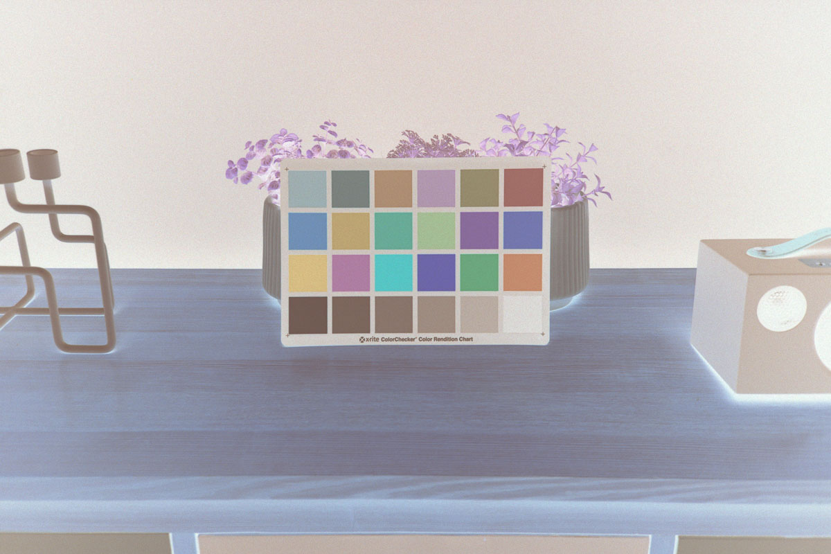 A colour negative with the orange film base removed