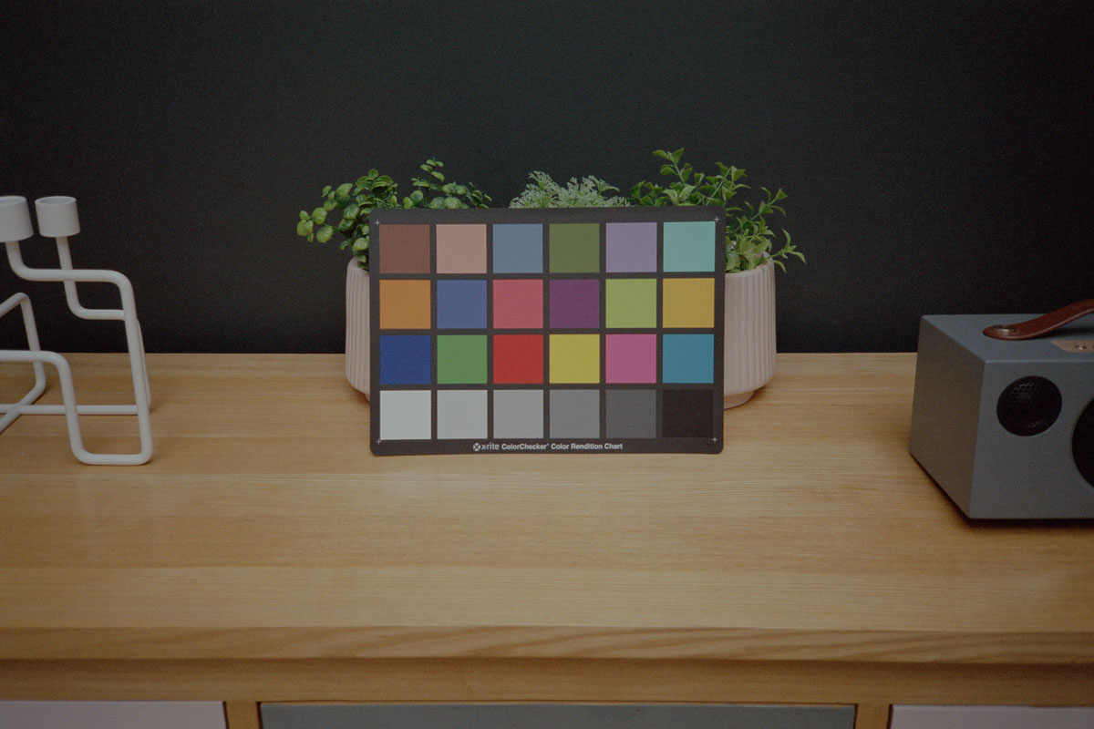 An inverted colour negative