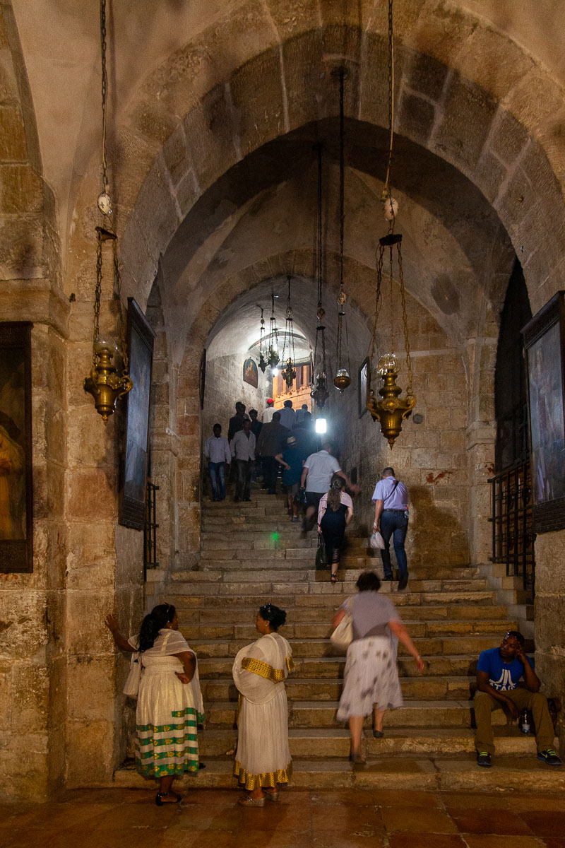 Christian Pilgrims in Jerusalem in the Church of the Holy Sepulchre