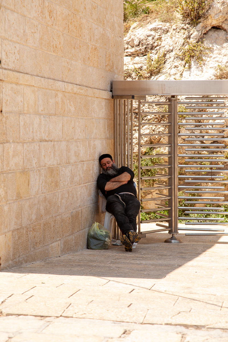 Street Photography in Jerusalem: Man Sleeping