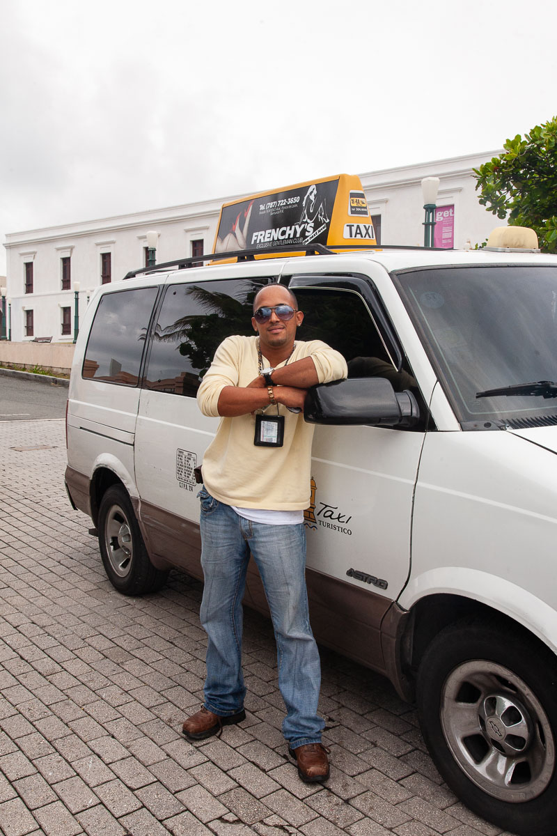 Street Photography in San Juan: Taxi Driver