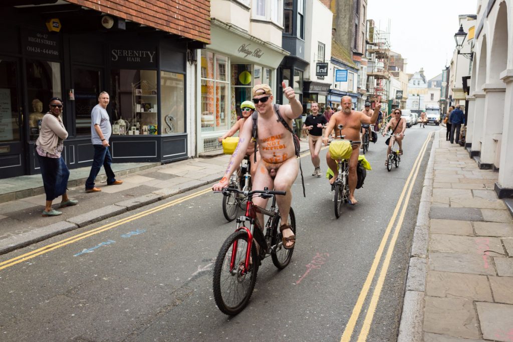 Rider in the World Naked Bike Ride