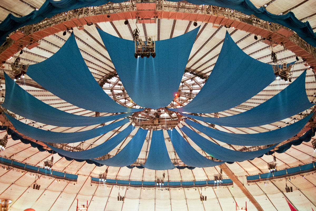 The vast, tensile roof of the Millennium Dome