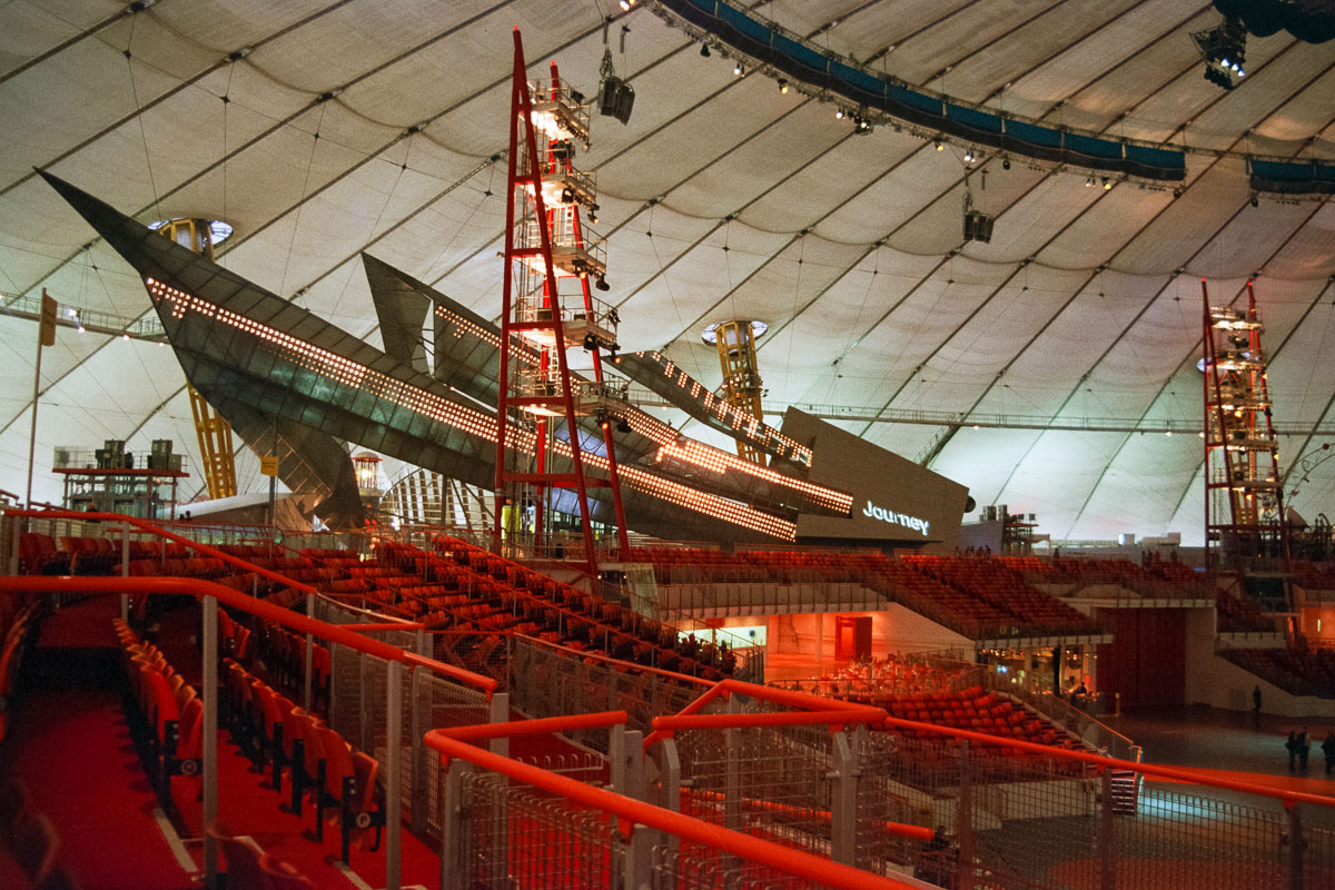 The architecturally daring Journey Zone inside the Millennium Dome