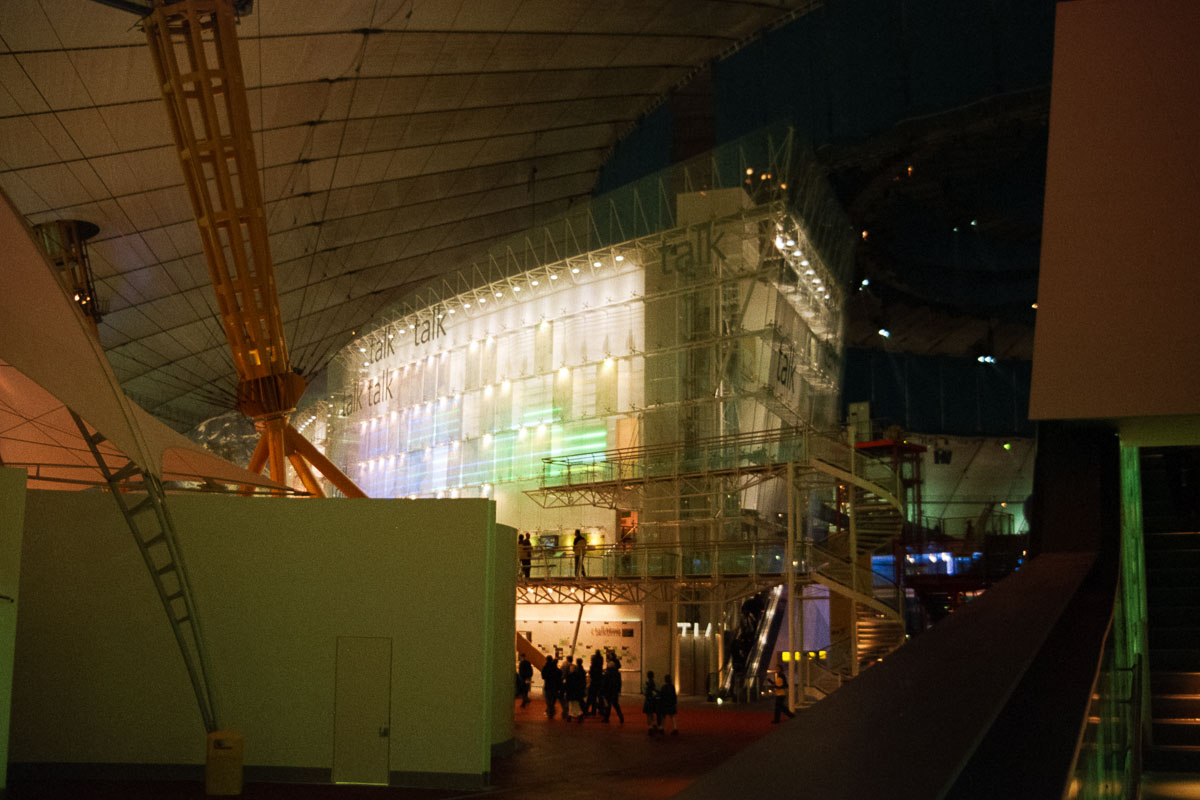 Visitors explored BT's Talk Zone inside the Millennium Dome exhibition
