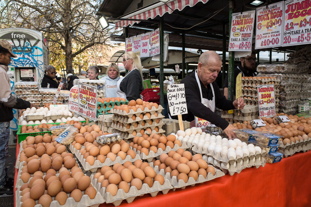 Vendors at Bullring Open Market (a street photography moment).