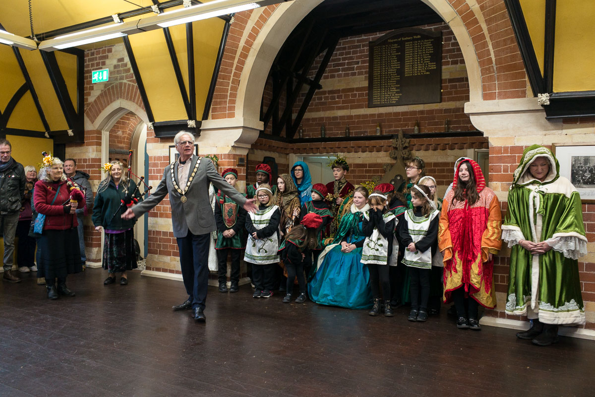 The crowning of the Mistletoe Queen inside the Pump Rooms