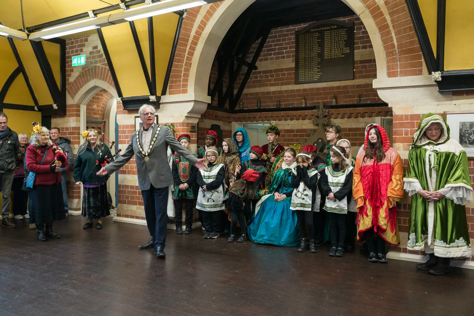 The crowning of the Mistletoe Queen inside the Pump Rooms