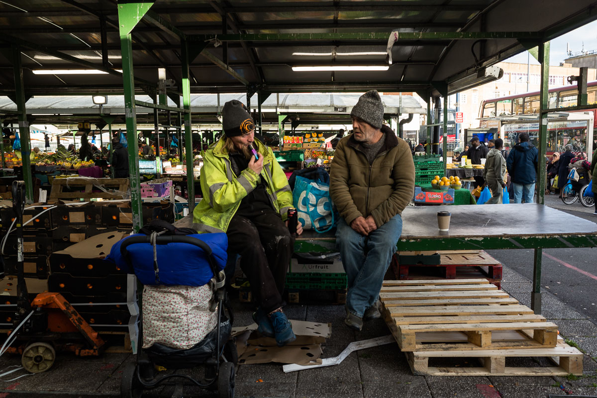 A brief moment of human connection at Birmingham's Bullring Open Market