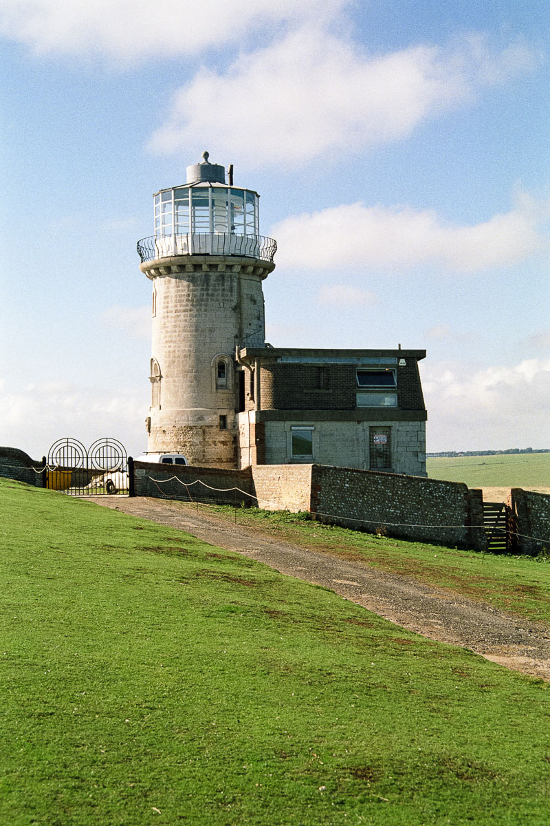 Belle Tout Lighthouse on the cliffs at Beachy Head, East Sussex, funded in part by Fuller