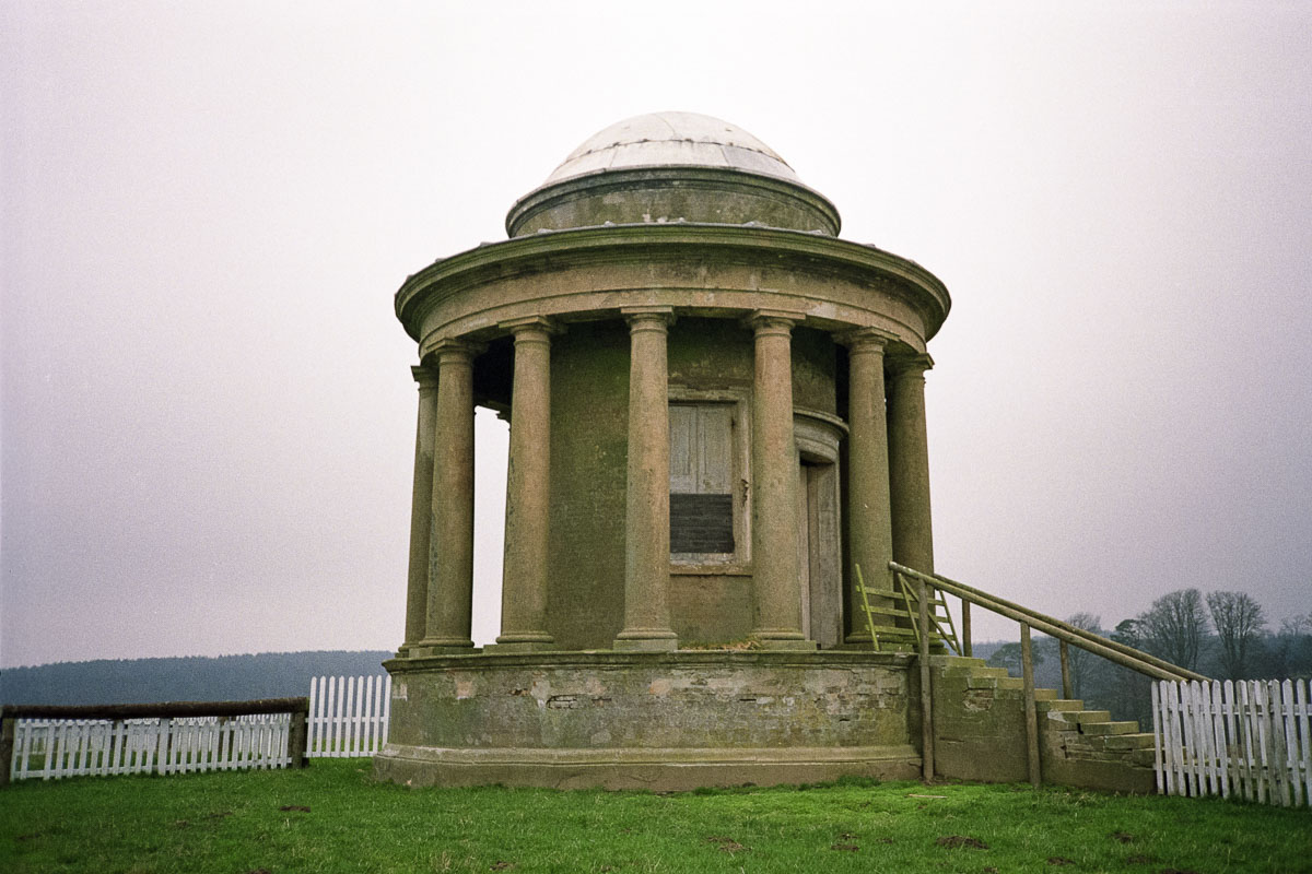 The Rotunda Temple, a domed structure with columns, built by Mad Jack Fuller in Brightling Park