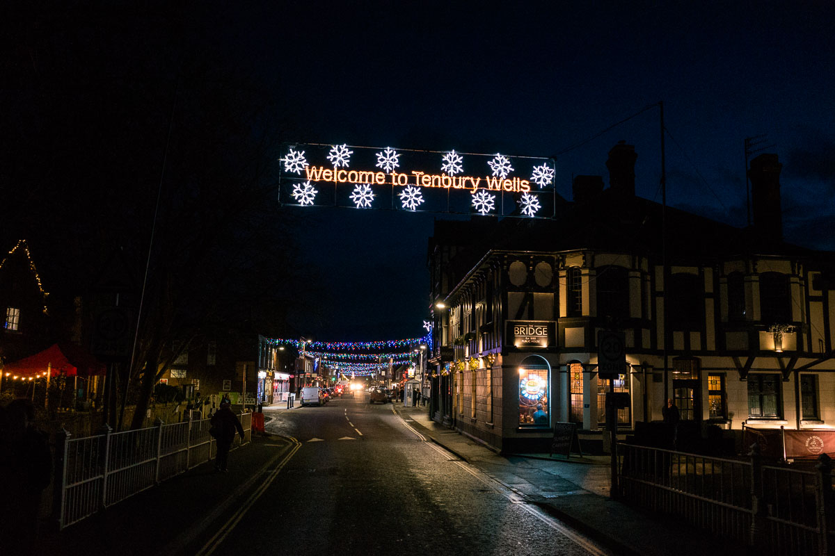 A "Welcome to Tenbury Wells" banner welcomes guests to the Tenbury Mistletoe Festival