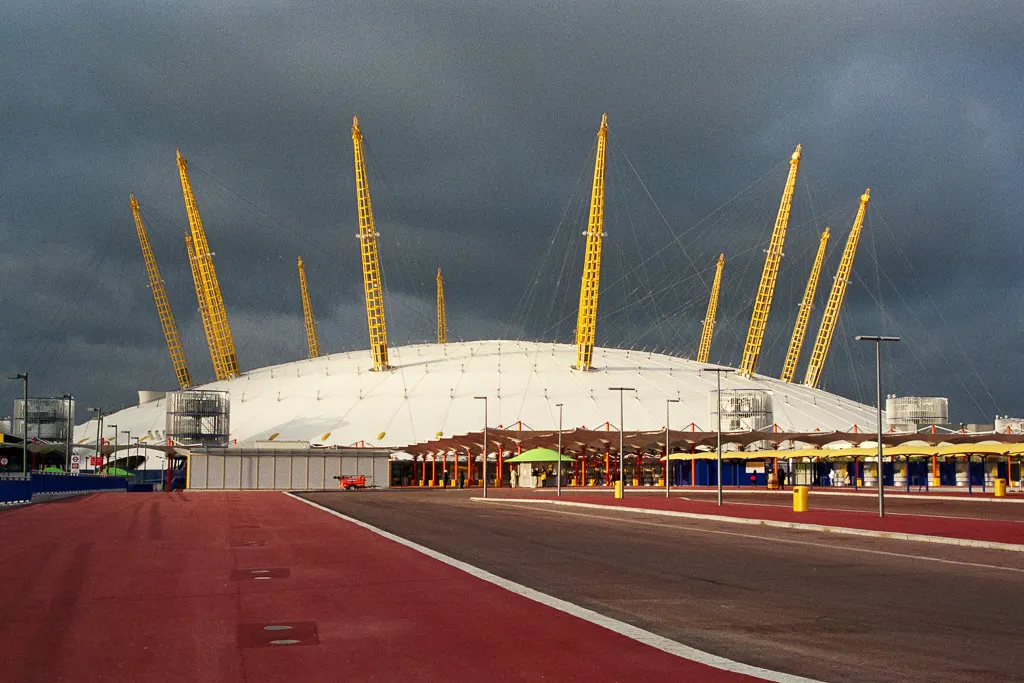 Dark clouds hang over the Millennium Dome