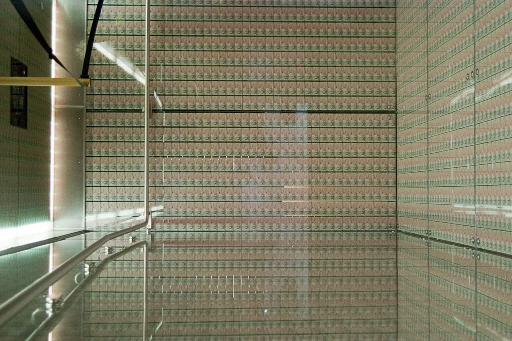 Stacks of real £50 notes in the Money Zone