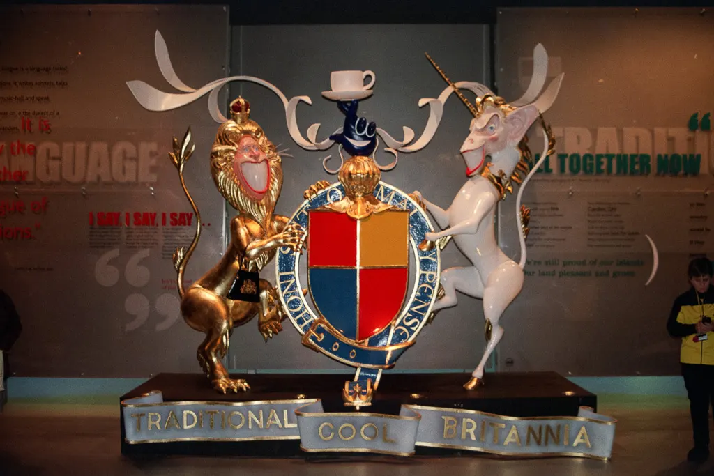 Gerald Scarfe's "Cool Britannia" sculpture—sharp, satirical, and unmistakably British