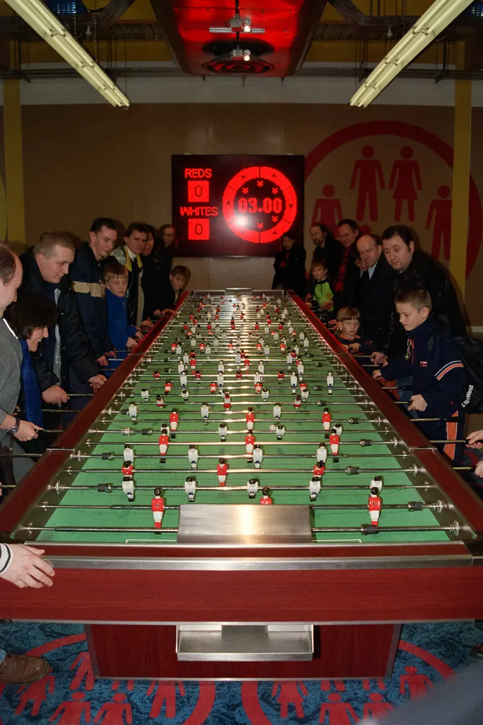 A giant table football game symbolised teamwork in the Work Zone